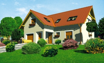 Large family house with a garage and ground floor room.